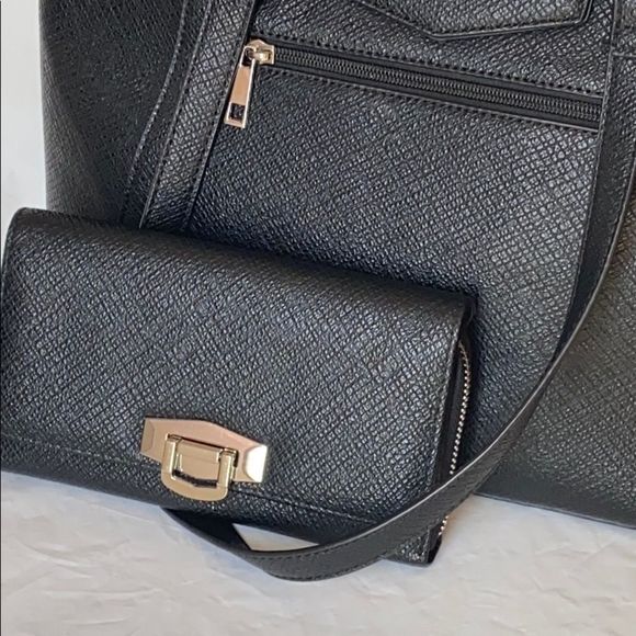 New Fashion pebbled black large shoulder bag set - Picture 2 of 13